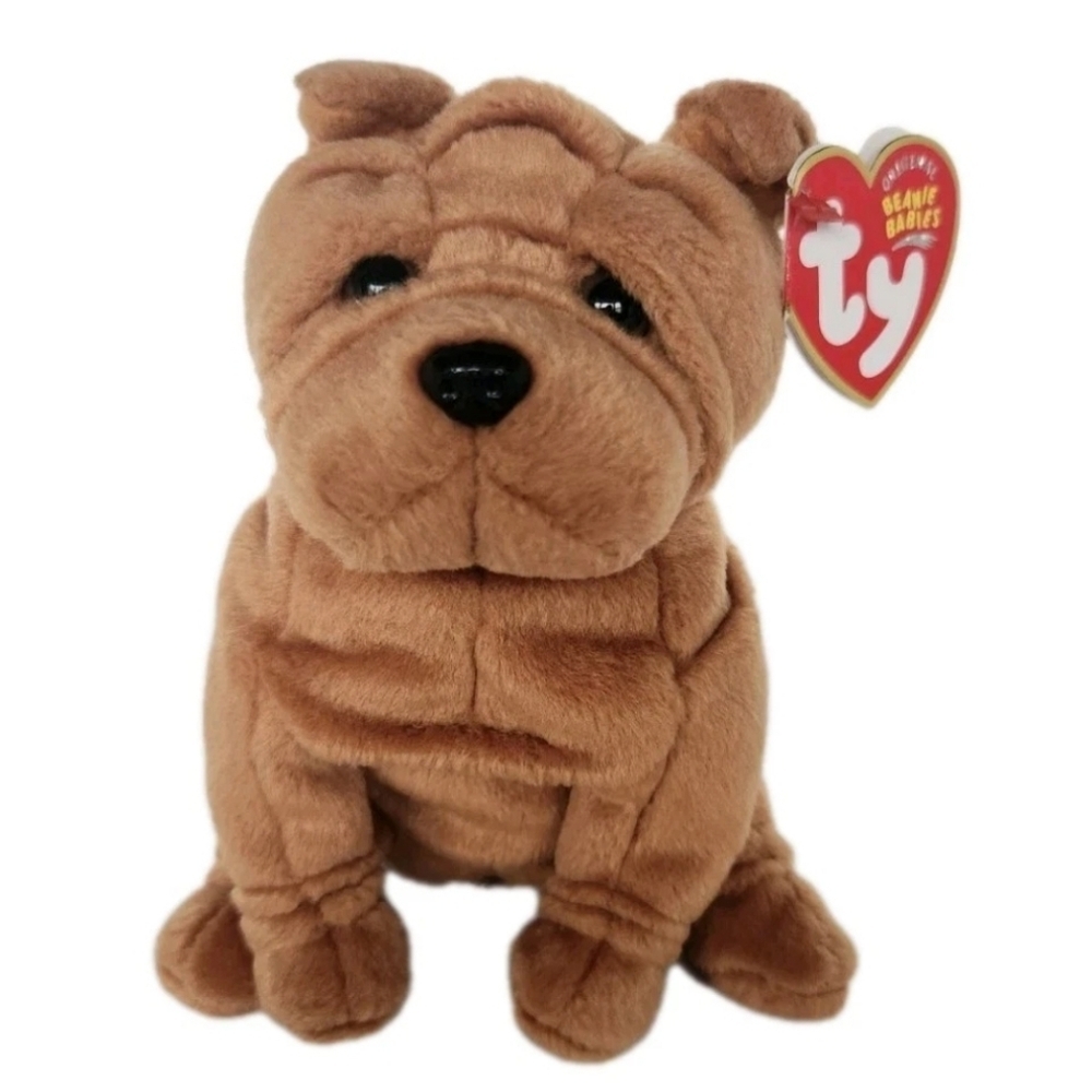 Ty Beanie Baby Crinkles Shar Pei 2003 MWMT 5.5" Dof Plushie - RARE W/TAG ERROR!!